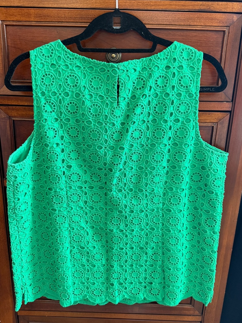 Talbots Bright Green Lace Shell Top - Picture 4 of 6